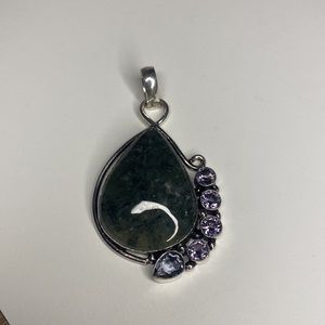 Prehnite and Amethyst Pendant- Growth & Tranquillity Talisman